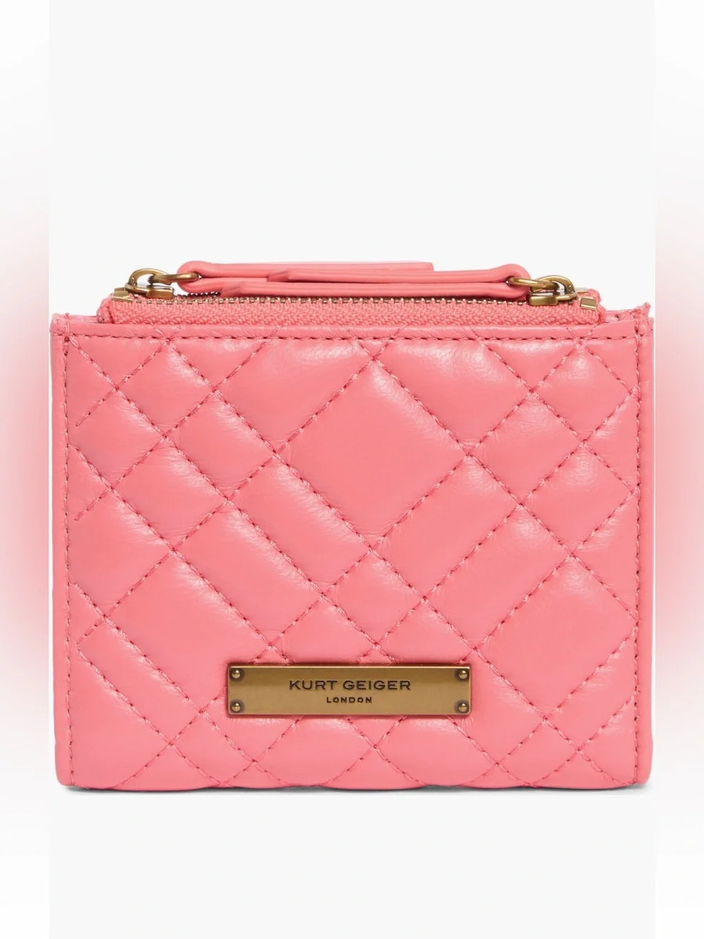 Kurt Geiger Quilted pink mini wallet